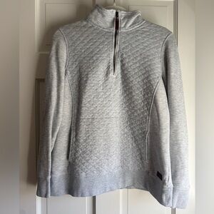 L.L.Bean Quilted 1/4 Zip Pullover Gray Medium MREG